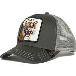 Goorin Bros Tiger Patch Trucker Cap - Gray with Tan Accents